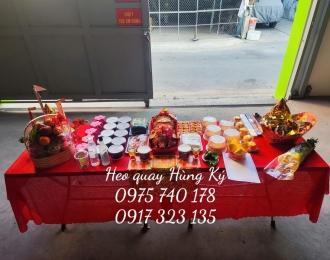 Đặt heo quay cưới hỏi trang trí chỉn chu, giao đúng lễ đúng hẹn